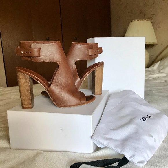 Addie Leather Open Toe Sandals In Saddle - Picture 3 of 13